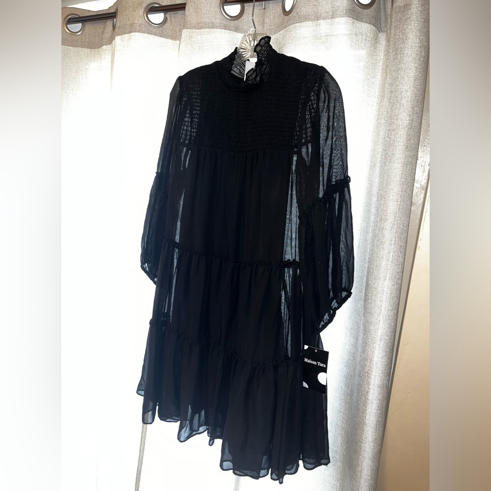 Maison Tara - Size 12 - Black Chiffon Babydoll